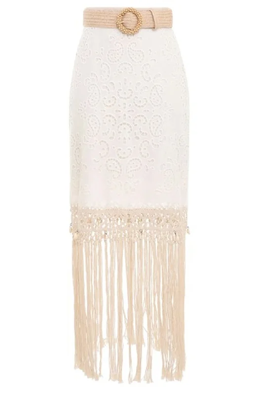 Vitali Fringe Skirt high waist skirt