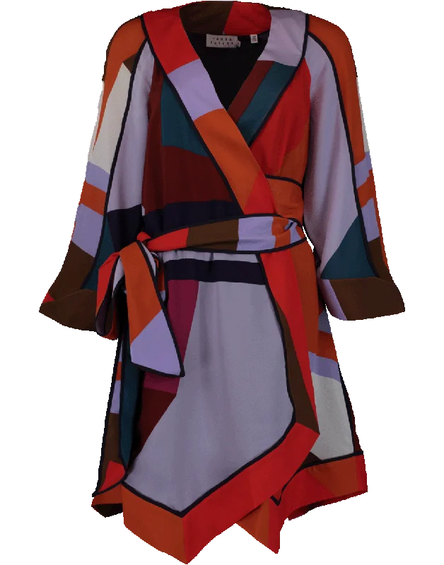 Color Block Print Sheila Dress Tunics Bridal satin