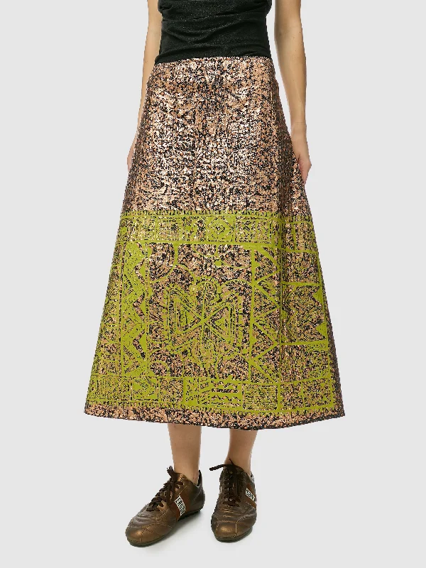 Cultura Quilted Maxi Skirt velvet skirt luxurious