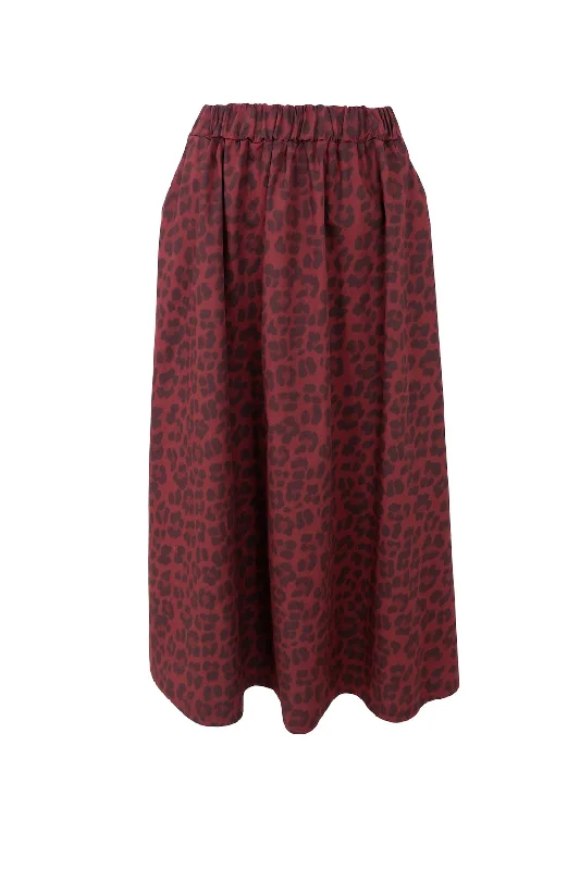 Abbie Wine Leo Skirt velvet skirt sumptuous