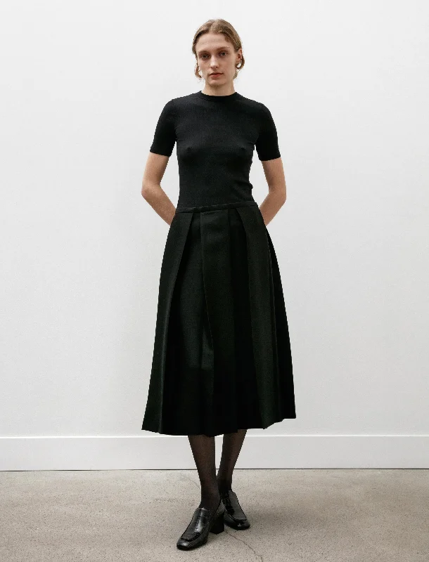 Wool Silk Twinflower Skirt Black lace skirt romantic