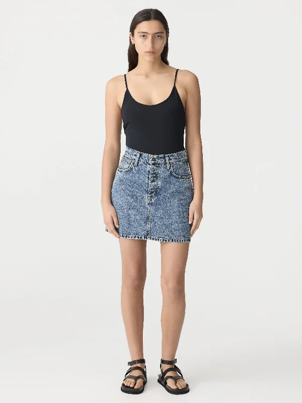 denim mini skirt belted skirt waist