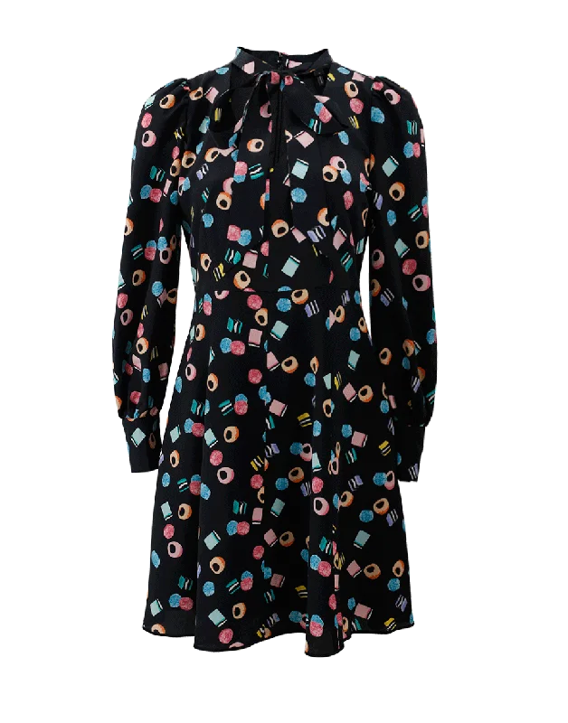 Neck Tie Print Dress Tunics Designer luxury