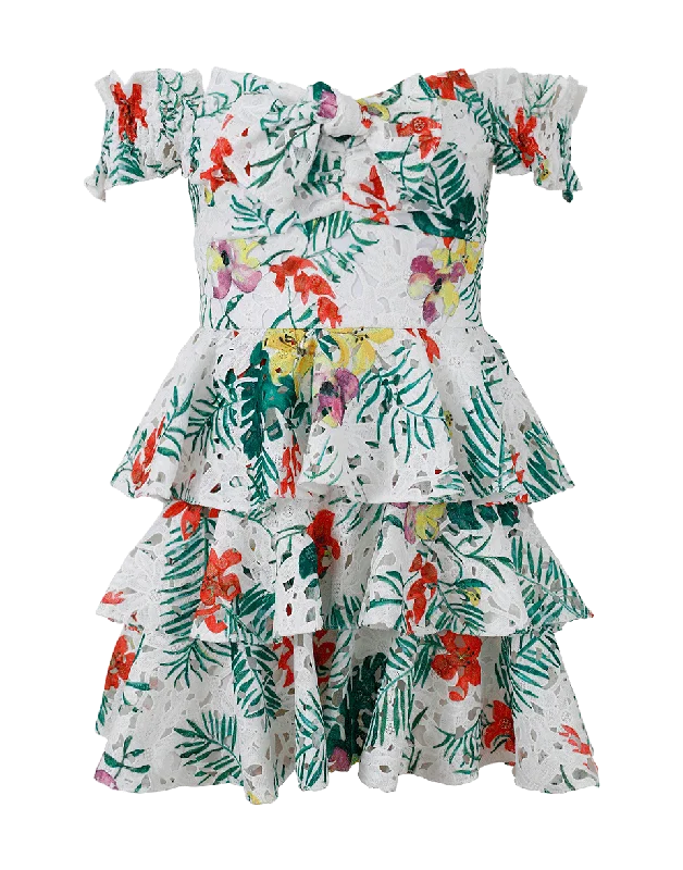 Helene Ruffle Lace Dress Tunics Evening elegant