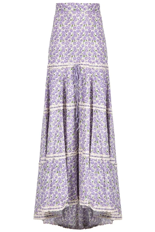 Small Poppies Stretch Skirt breathable skirt fabric