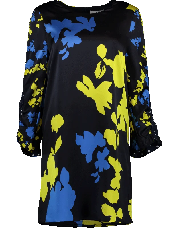 Camo Print Satin Florence Dress Tunics Formal black