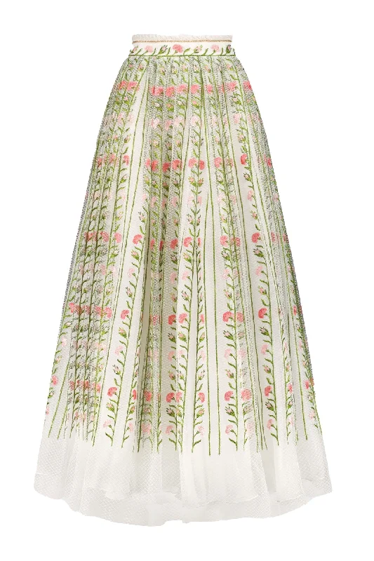 Embroidered Midi Skirt breathable skirt fabric