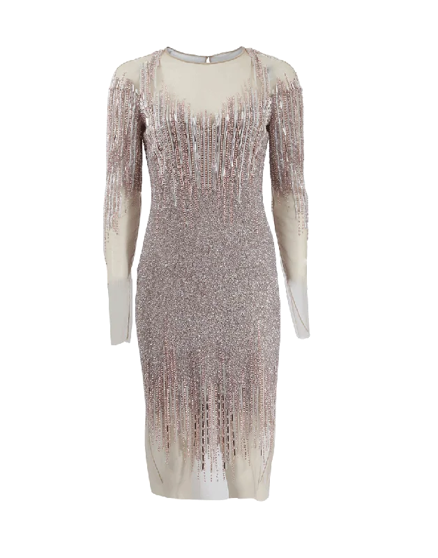 Crunch Sequined Dress Tunic Top Casual