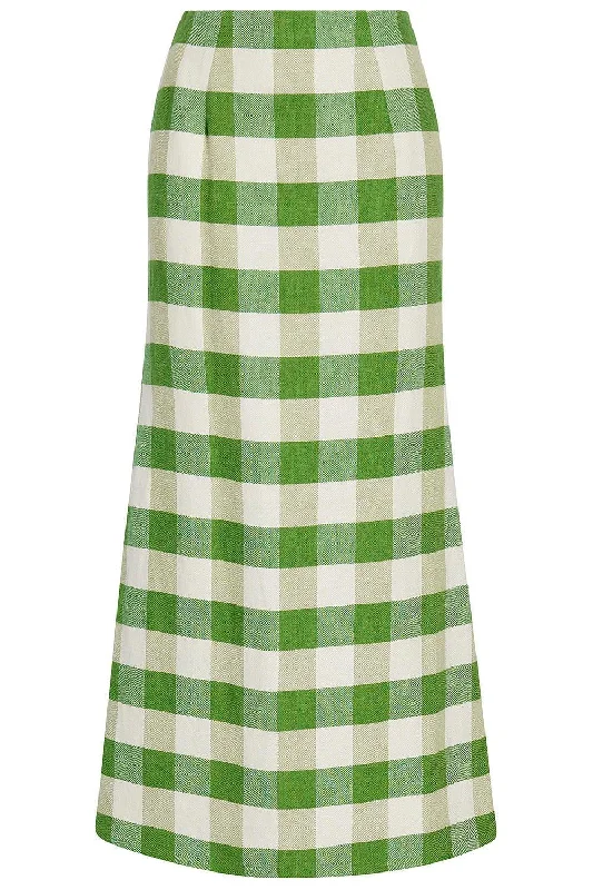 Gingham Maxi Skirt relaxed fit skirt