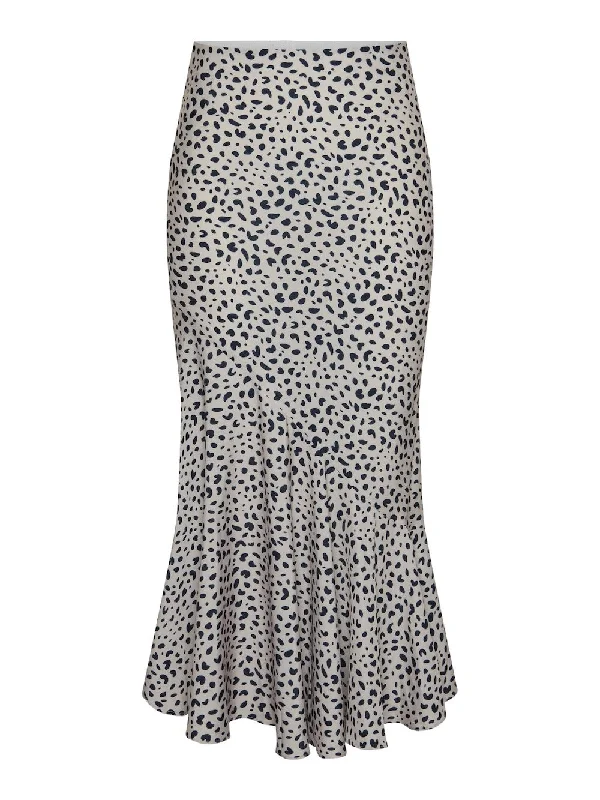 Emily High Waist Maxi Skirt Pumice Stone/ Leopard Print denim skirt casual