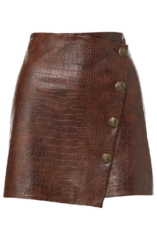 Dinard Vegan-Leather Skirt linen skirt airy