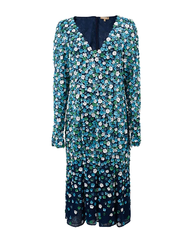 Embroidered Plunge Floral Dress Tunics Handmade artisanal