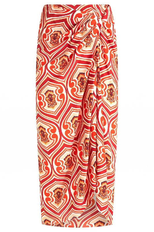 Chakra Sarong Midi Skirt chiffon skirt lightweight