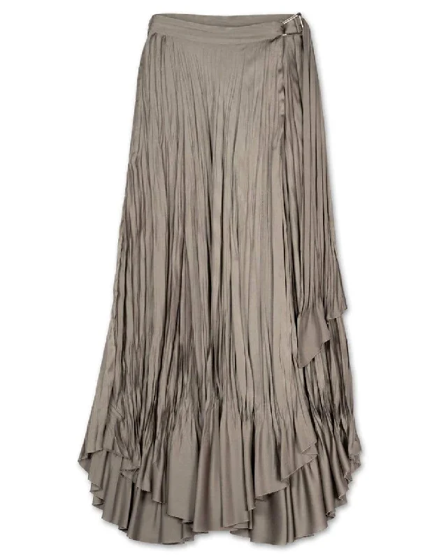 Mckenna Mushroom Pleat Skirt leather skirt sleek