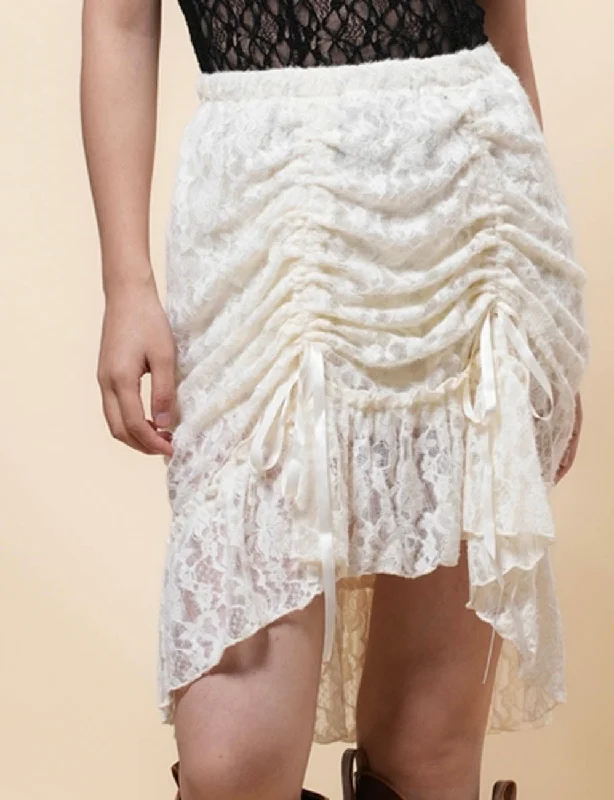 Ladies Solid Color Elastic Waist Inregular Hem Midi Skirt SKS41001 cashmere skirt plush