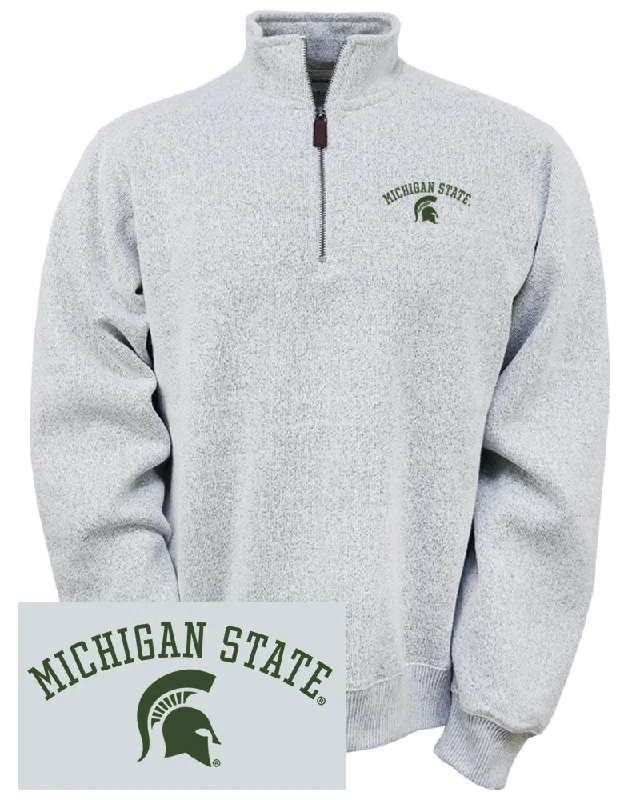 Artisan 1/4 Zip Embroidered Michigan State Pullover Turtleneck Warm Pullover