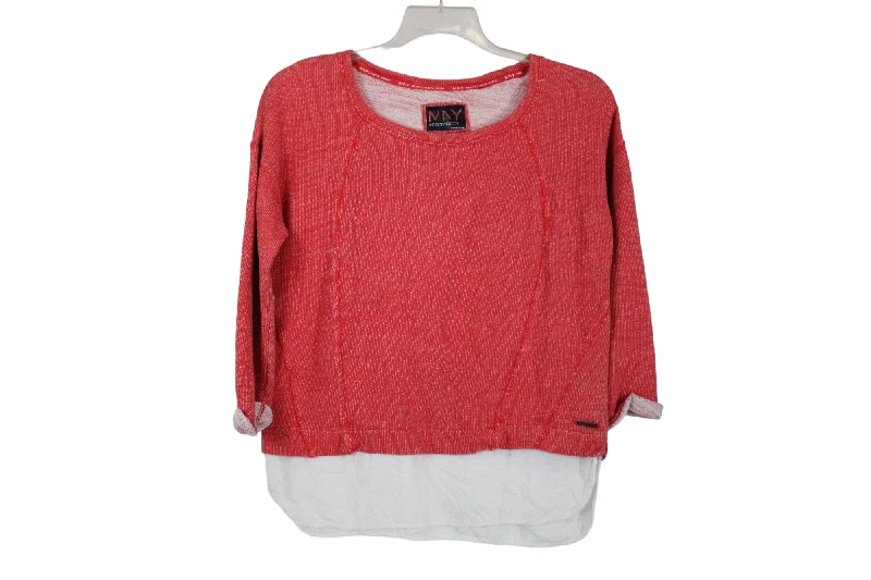 Marc Anthony New York Pink Sweatshirt Top | L Hoodie with Fur Luxurious Winter