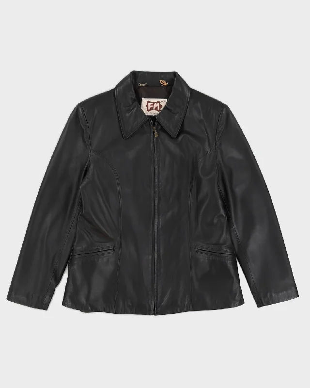 Vintage 90s FM Canada Leather Zip Up Jacket - S Denim Fabric Leather Fabric Suede Fabric Vintage 90s FM Canada Leather Zip Up Jacket - S Denim Fabric Leather Fabric Suede Fabric