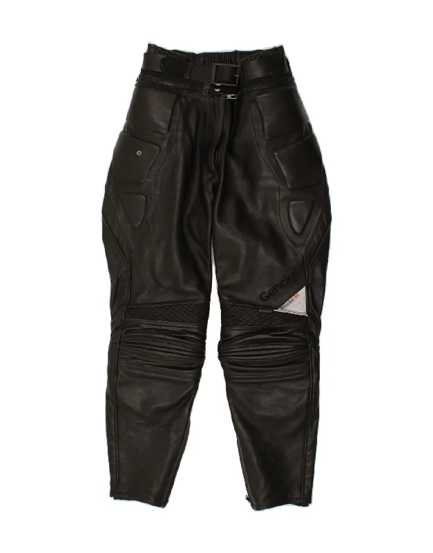 HEIN GERICKE Womens Motorcycle Trousers IT 40 Small W26 L27 Black Leather Trousers High Rise Slim Fit HEIN GERICKE Womens Motorcycle Trousers IT 40 Small W26 L27 Black Leather Trousers High Rise Slim Fit