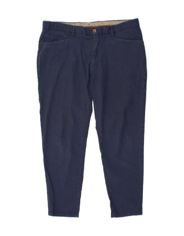 MASSIMO DUTTI Womens Slim Casual Trousers W38 L27 Blue Cotton Trousers Floral Bohemian MASSIMO DUTTI Womens Slim Casual Trousers W38 L27 Blue Cotton Trousers Floral Bohemian