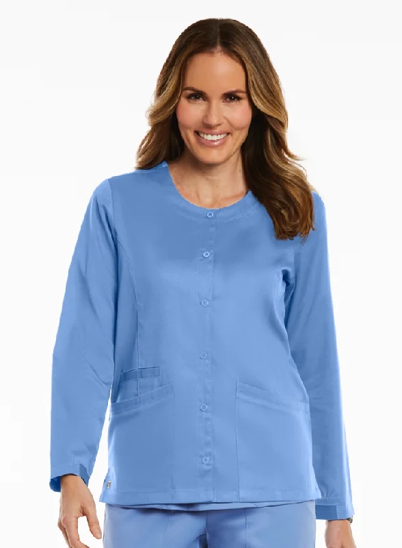 Round Neck Snap Jacket by Maevn XS-3XL / CEIL BLUE Belted Jacket Elasticated Jacket Padded Jacket Round Neck Snap Jacket by Maevn XS-3XL / CEIL BLUE Belted Jacket Elasticated Jacket Padded Jacket