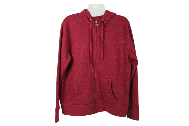 Time And Tru Red Soft Hoodie | L Hoodie with Relaxed Fit Easy Casual