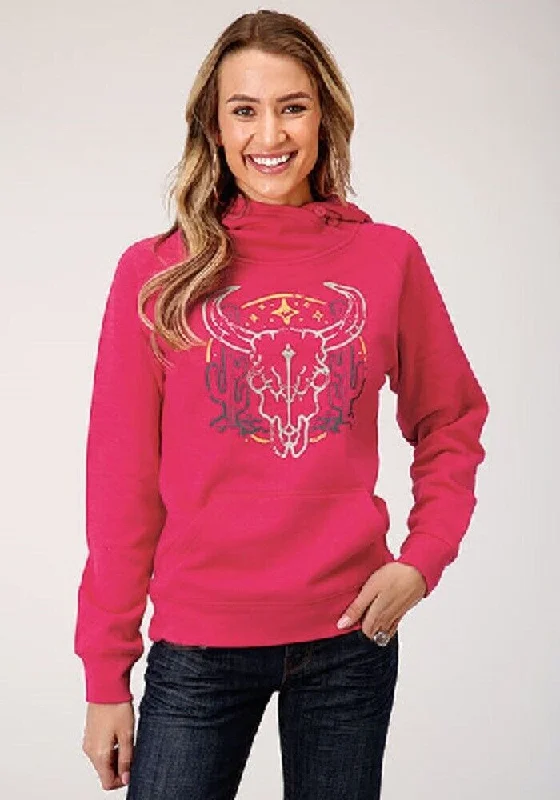 Women's Roper Pink Rose Skull & Cactus Hoodie Sweatshirt Hoodie with Batwing Sleeves Loose Dramatic Women's Roper Pink Rose Skull & Cactus Hoodie Sweatshirt Hoodie with Batwing Sleeves Loose Dramatic