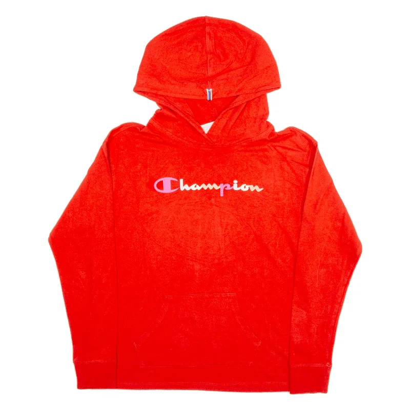 CHAMPION Hoodie Red Pullover Womens S Fleece Warm Pullover
