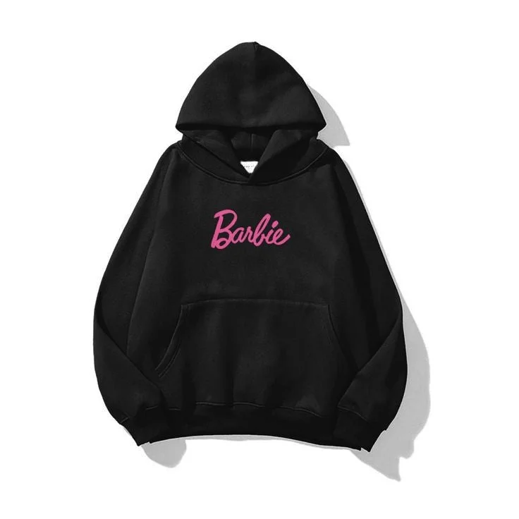 Viral & Trendy Barbie Print Casual Oversized Pullover Hoodie For Women's Fashion Clothing Zip Hoodie Drawstring Kangaroo Pocket Viral & Trendy Barbie Print Casual Oversized Pullover Hoodie For Women's Fashion Clothing Zip Hoodie Drawstring Kangaroo Pocket