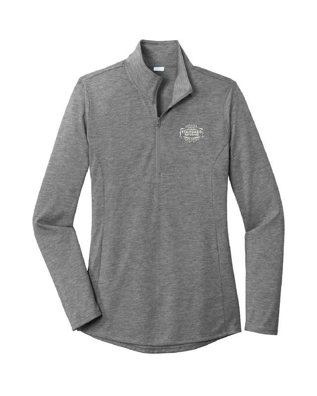 Sport-Tek ® Ladies PosiCharge ® Tri-Blend Wicking 1/4-Zip Pullover Alpaca Blend Soft