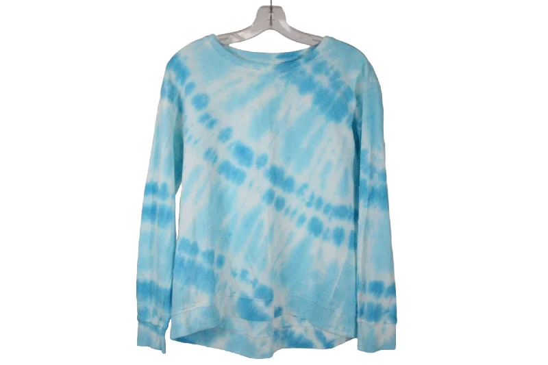 Blue Tie Dye Sweatshirt | M Hoodie with Button Classic Timeless