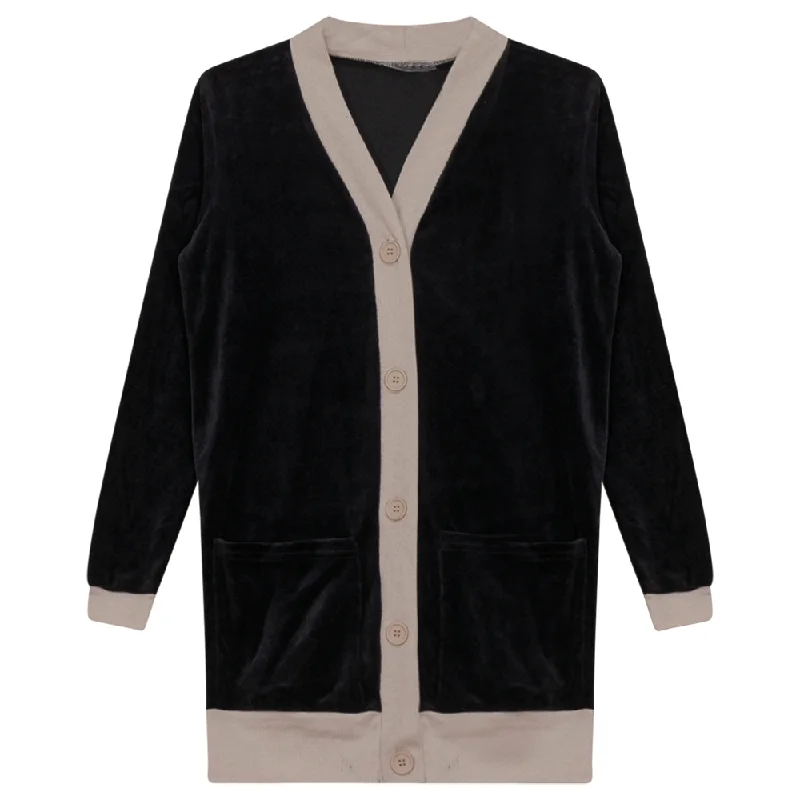 Unclear Velour and Rib Cardigan Lightweight Heavyweight Midweight