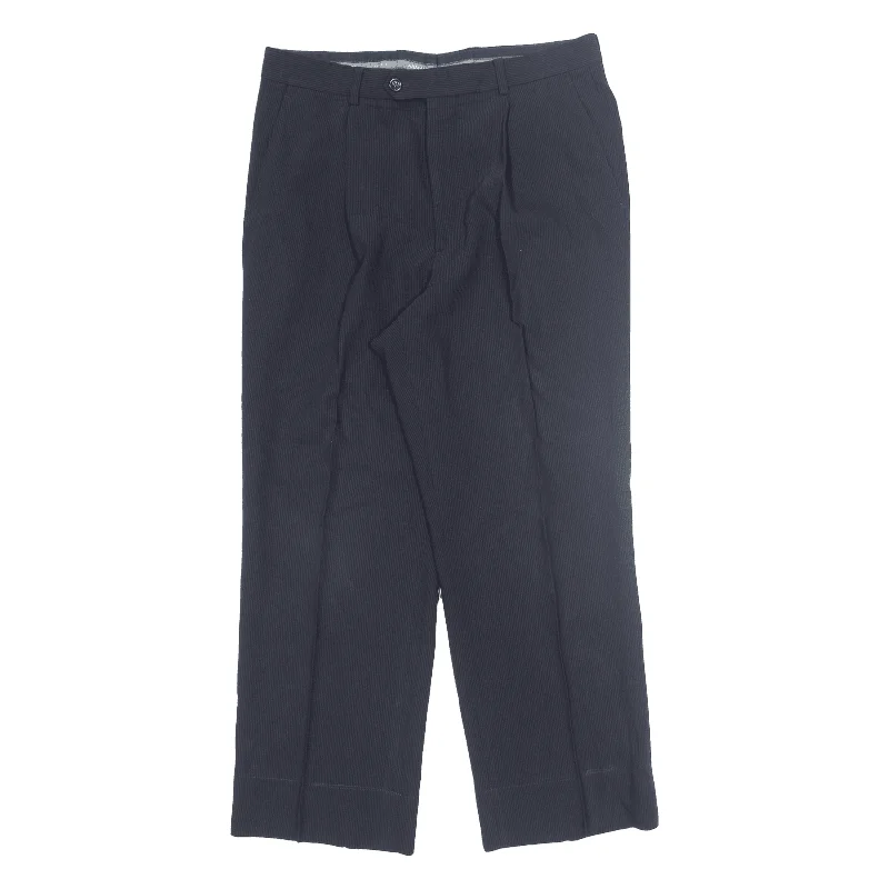 ARMANI COLLEZIONI Striped Womens Trousers Black Straight 90s W32 L28 Trousers Denim Blue ARMANI COLLEZIONI Striped Womens Trousers Black Straight 90s W32 L28 Trousers Denim Blue