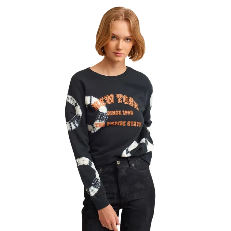 OXXO - Tie Dye Washed Sweatshirt Hoodie with Monochrome Minimalist Simple