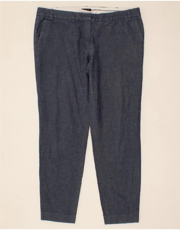 MASSIMO DUTTI Womens Slim Chino Trousers EU 44 Large W34 L29 Navy Blue Trousers Striped Patterned MASSIMO DUTTI Womens Slim Chino Trousers EU 44 Large W34 L29 Navy Blue Trousers Striped Patterned