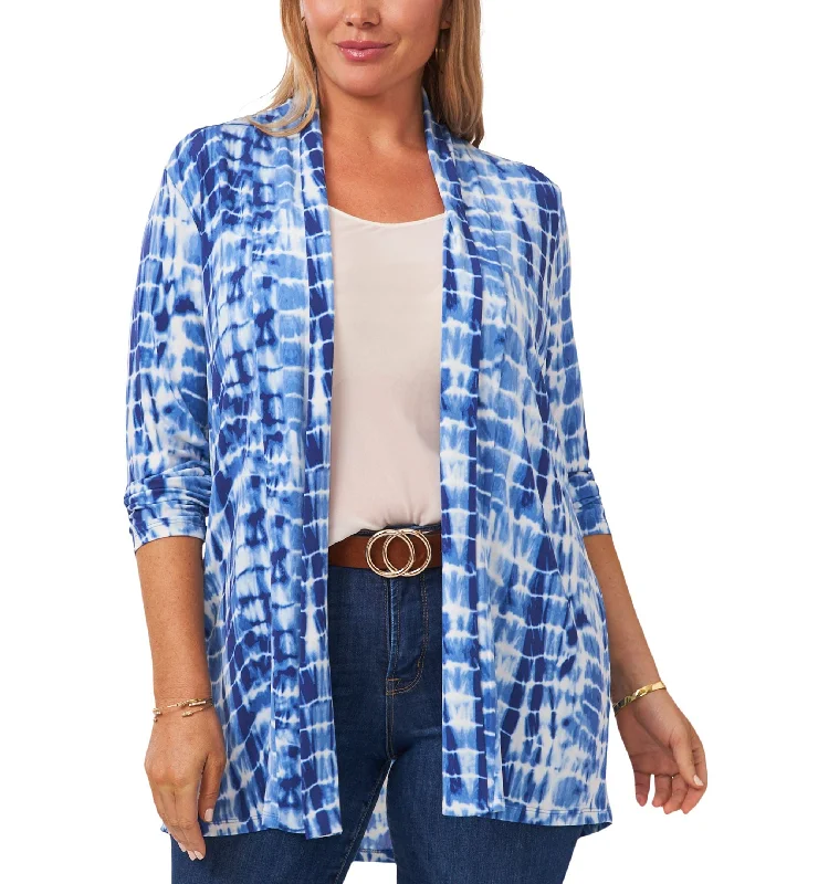 Plus Size Tie Dye Shawl Cardigan Cable Knit Ribbed Knit Lace Knit