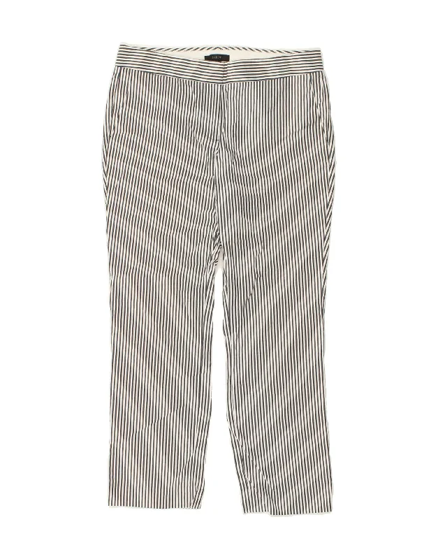 J. CREW Womens Slim Chino Trousers US 4 Small W30 L26 Grey Striped Cotton Wide Leg Loose Fit Mid Waist J. CREW Womens Slim Chino Trousers US 4 Small W30 L26 Grey Striped Cotton Wide Leg Loose Fit Mid Waist