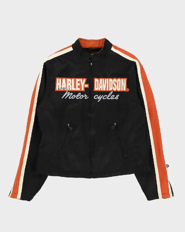 Vintage 90s Harley Davidson Fitted Biker Jacket - M Faux Fur Fabric Real Fur Fabric Shearling Fabric Vintage 90s Harley Davidson Fitted Biker Jacket - M Faux Fur Fabric Real Fur Fabric Shearling Fabric