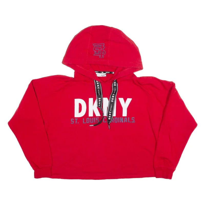 DKNY MLB St Louis Cardinals Cropped USA Hoodie Red Pullover Womens XL Cold Shoulder Design DKNY MLB St Louis Cardinals Cropped USA Hoodie Red Pullover Womens XL Cold Shoulder Design