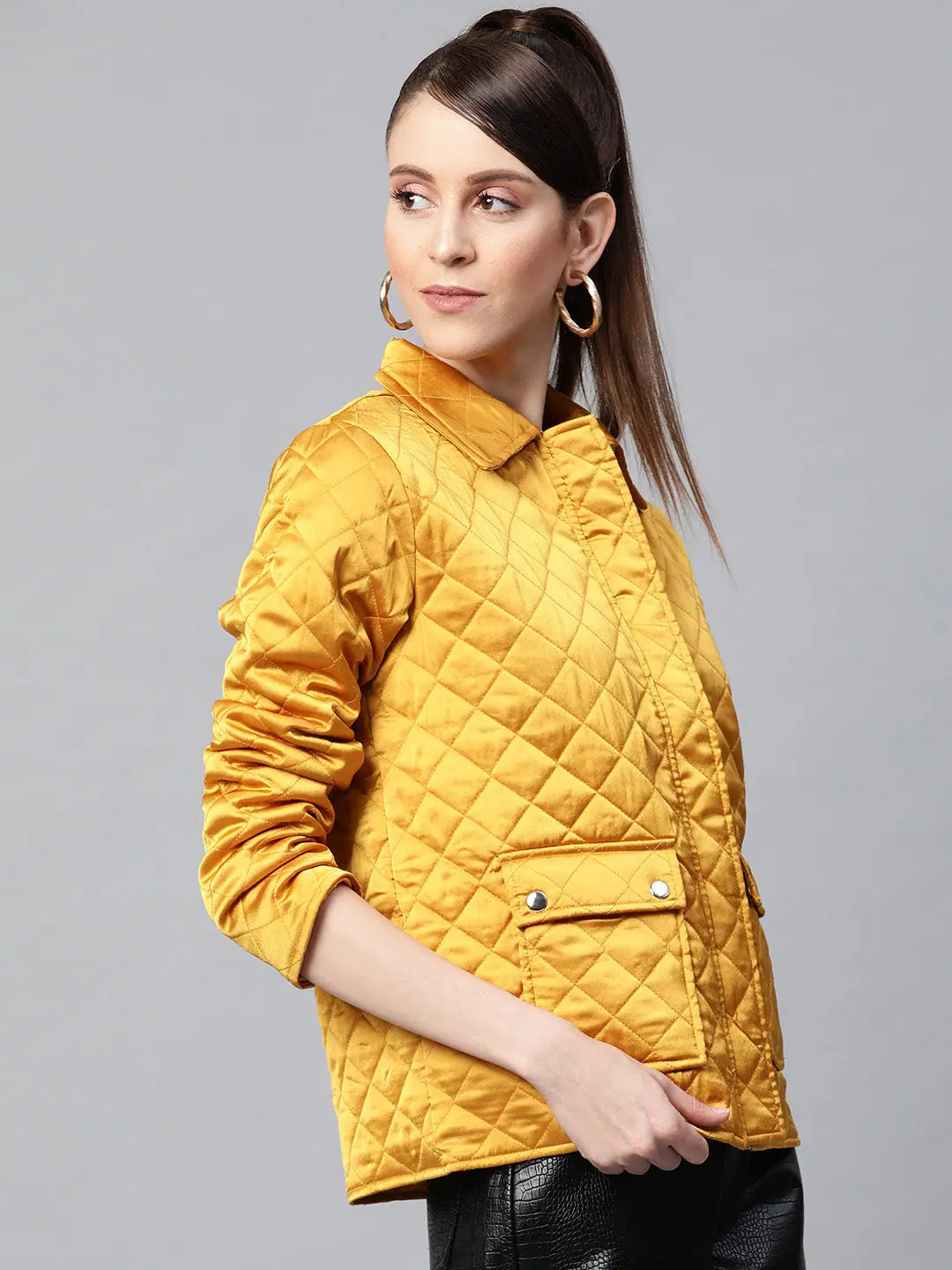 Women Solid Mustard Collared Neck Full Sleeve Jacket Jersey Jacket Tulle Jacket Batik Jacket Women Solid Mustard Collared Neck Full Sleeve Jacket Jersey Jacket Tulle Jacket Batik Jacket