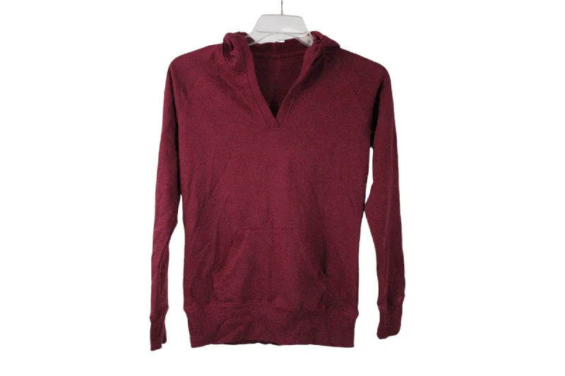 Maroon V-Neck Hoodie | S Hoodie with Metallic Shiny Futuristic