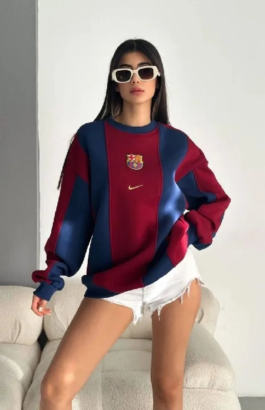 Barcelona High quality Y2K Baggy Oversized Unisex Sweatshirt Fashion Outfit Hoodie with Hem Ribbing Snug Secure