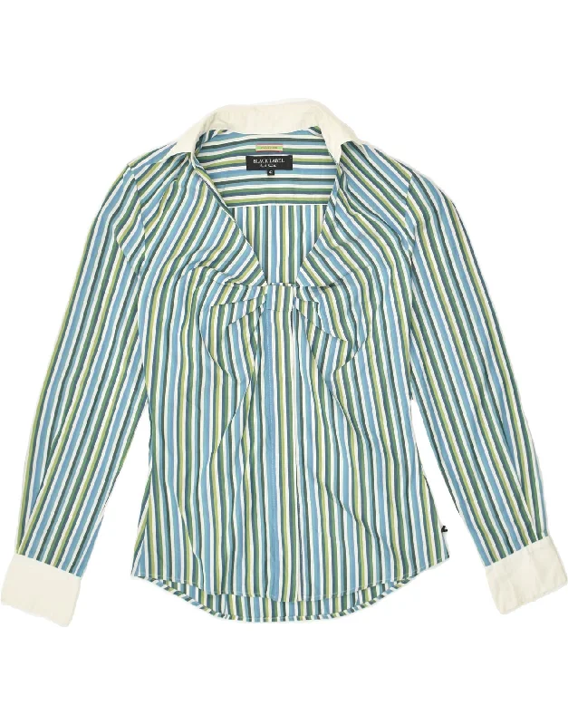 PAUL SMITH Womens BLACK LABEL Pullover Shirt IT 42 Medium Green Striped Over Sleeve Pullover PAUL SMITH Womens BLACK LABEL Pullover Shirt IT 42 Medium Green Striped Over Sleeve Pullover