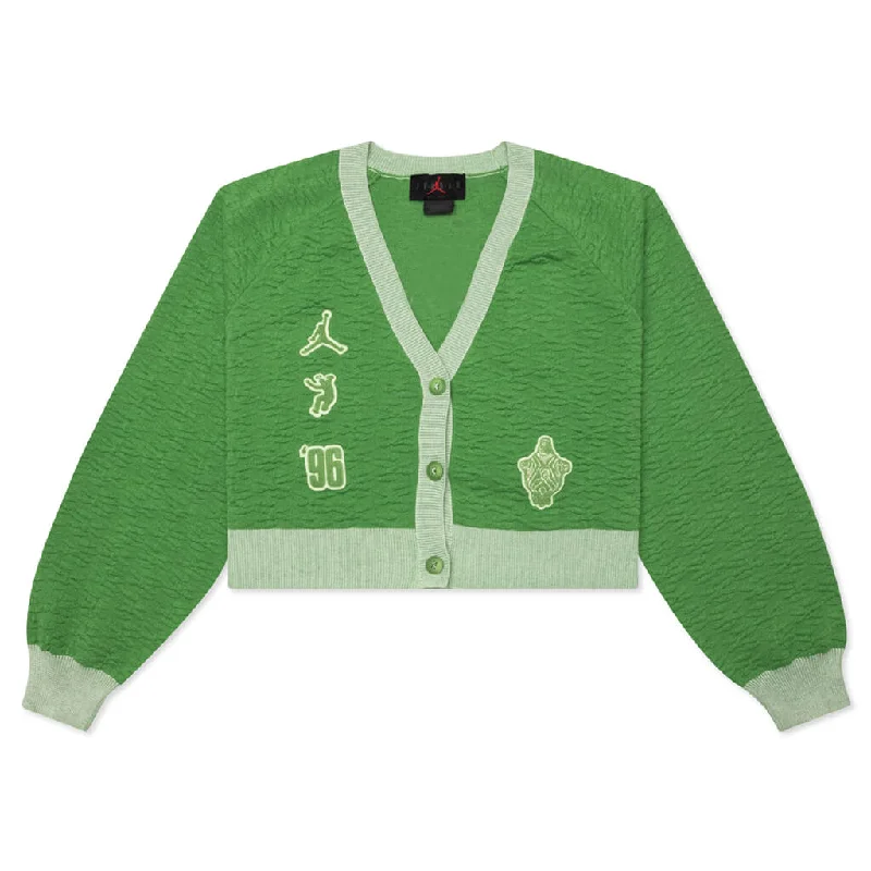 Jordan x UNION x Bephies Beauty Supply Cardigan Women's - Chlorophyll/Lime Ice Zippered Front Buttoned Front Snap Front