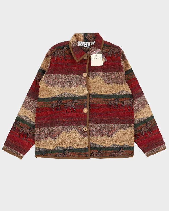 Vintage 90s Keren Hart Horse Button Up Jacket - S Zippered Front Buttoned Front Snap Front Vintage 90s Keren Hart Horse Button Up Jacket - S Zippered Front Buttoned Front Snap Front
