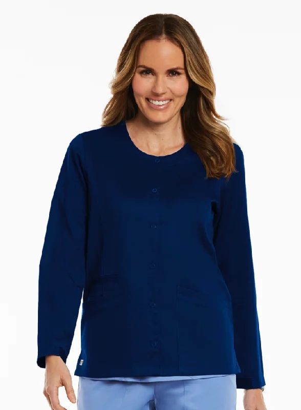 Round Neck Snap Jacket by Maevn XS-3XL / NAVY Snapped Jacket Toggled Jacket Drawstring Jacket Round Neck Snap Jacket by Maevn XS-3XL / NAVY Snapped Jacket Toggled Jacket Drawstring Jacket