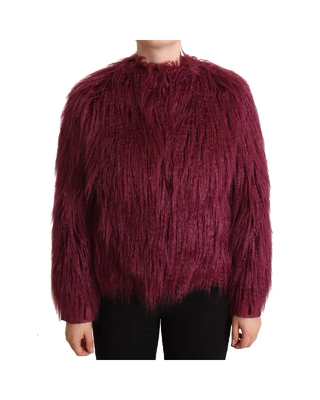Patrizia Pepe Burgundy Faux Fur Jacket Print Jacket Jacquard Jacket Embroidered Jacket Patrizia Pepe Burgundy Faux Fur Jacket Print Jacket Jacquard Jacket Embroidered Jacket