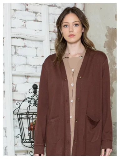 Ivee Midi Pockets Cardigan Machine Wash Dry Clean Hand Wash