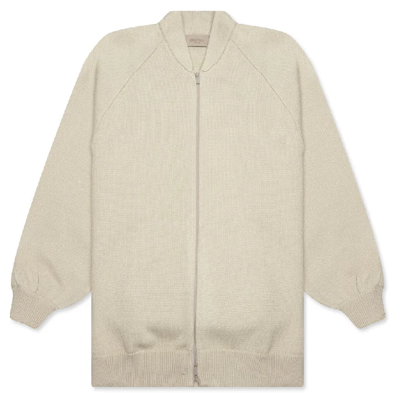 Essentials Women's Cardigan - Wheat Real Fur Shearling Chenille