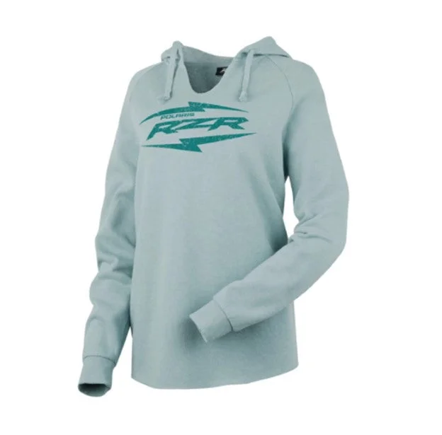 Polaris Women's RZR Lightweight Hoodie, Sage Green | 2862731 Hoodie with Hem Raw Edge Edgy Unfinished Polaris Women's RZR Lightweight Hoodie, Sage Green | 2862731 Hoodie with Hem Raw Edge Edgy Unfinished